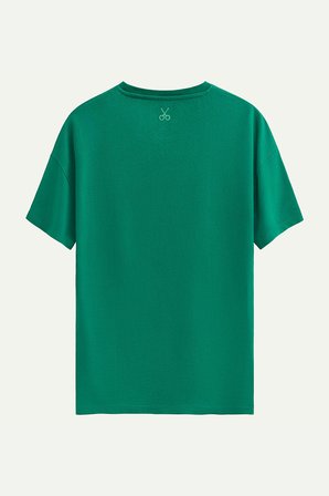 Yeşil Erkek Oversize / Relax Basic Tişört - %100 Pamuk | (Relax - Forest Shade)