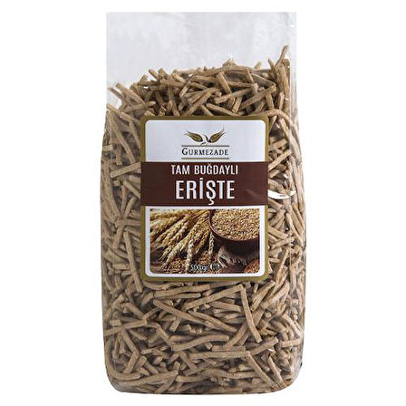 Gurmezade Tam Buğday Unlu Yumurtalı Erişte 500 g e