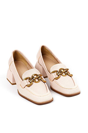 Bestello Tokalı Neolit Taban Kalın Topuklu 281-351 Kadın Ayakkabı