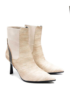 Bestello Taşlı Sivri Burun Neolit Taban Topuklu Bot 281-139 Kadın Bot