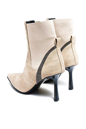 Bestello Taşlı Sivri Burun Neolit Taban Topuklu Bot 281-139 Kadın Bot