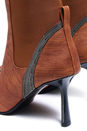 Bestello Taşlı Sivri Burun Neolit Taban Topuklu Bot 281-139 Kadın Bot