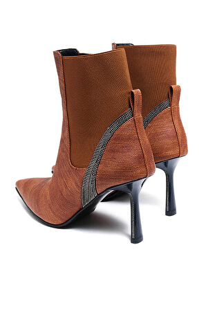 Bestello Taşlı Sivri Burun Neolit Taban Topuklu Bot 281-139 Kadın Bot