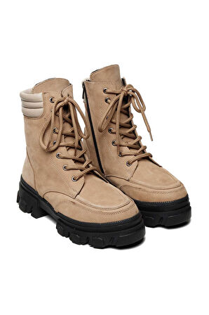 Bestello Bağcıklı Kauçuk Taban Düz Bot 101-41030 Kadın Bot