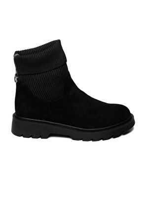 Bestello Bağcıksız Streç Lastikli Termo Taban Düz Bot 332-T-01-6 Kadın Bot