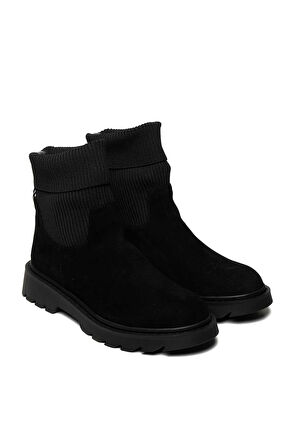 Bestello Bağcıksız Streç Lastikli Termo Taban Düz Bot 332-T-01-6 Kadın Bot