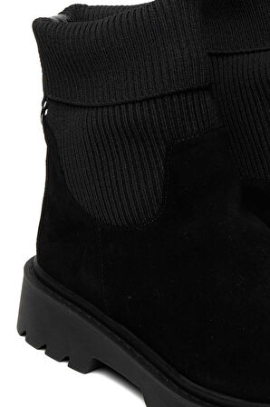 Bestello Bağcıksız Streç Lastikli Termo Taban Düz Bot 332-T-01-6 Kadın Bot