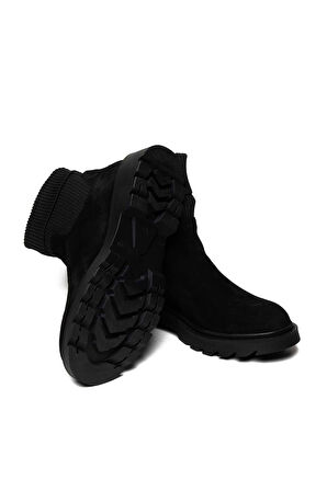 Bestello Bağcıksız Streç Lastikli Termo Taban Düz Bot 332-T-01-6 Kadın Bot