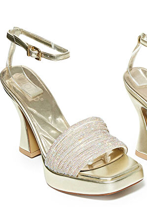 Bestello Taşlı Neolit Taban Kalın Topuklu Ayakkabı 331-887 Kadın Ayakkabı