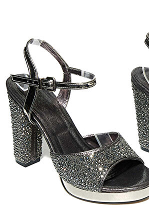 Bestello Taşlı Neolit Taban Kalın Topuklu Ayakkabı 331-390 Kadın Ayakkabı