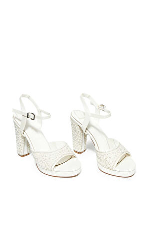 Bestello Taşlı Neolit Taban Kalın Topuklu Ayakkabı 331-390 Kadın Ayakkabı