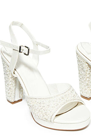 Bestello Taşlı Neolit Taban Kalın Topuklu Ayakkabı 331-390 Kadın Ayakkabı