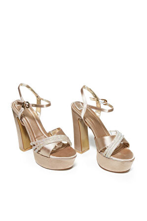 Bestello Çapraz Bantlı Neolit Taban Kalın Topuklu Ayakkabı 331-1015 Kadın Ayakkabı