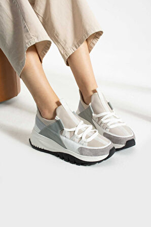 Bestello Bağcıklı Streç Detaylı Termo Taban Sneaker 331-22630-09 Kadın Ayakkabı