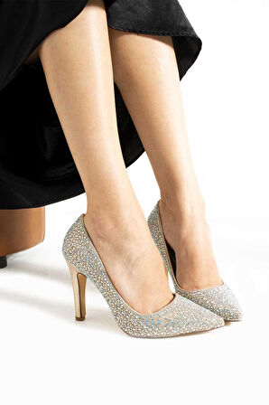 Bestello Taşlı Neolit Taban İnce Topuklu Ayakkabı 331-193 Kadın Ayakkabı