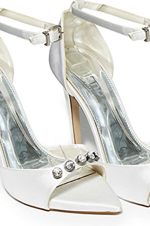 Bestello Taşlı Açık Burun Detaylı Neolit Taban İnce Topuklu Ayakkabı 331-140 Kadın Ayakkabı