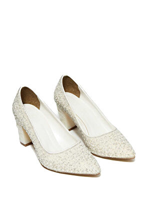 Bestello İncili Neolit Taban Kalın Topuklu Ayakkabı 331-143 Kadın Ayakkabı