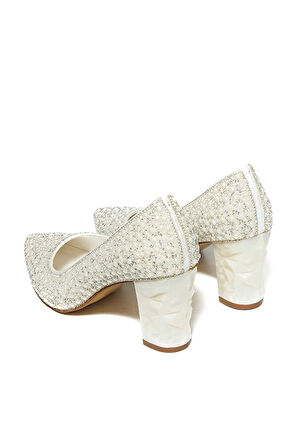 Bestello İncili Neolit Taban Kalın Topuklu Ayakkabı 331-143 Kadın Ayakkabı