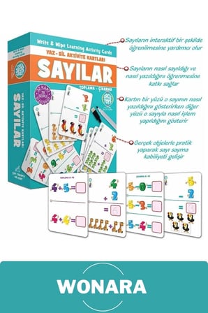 Deluxe Çocuklar İçin Matematik ve Sayılar Odaklı El Göz Koordinasyon Yaz Sil Eğitici Aktivite Seti