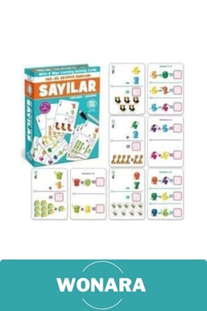 Deluxe Çocuklar İçin Matematik ve Sayılar Odaklı El Göz Koordinasyon Yaz Sil Eğitici Aktivite Seti