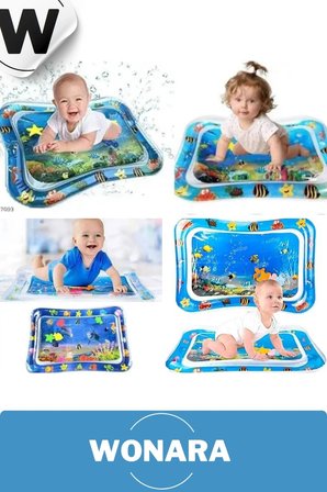 Dayanıklı Bpa İ̇Çermez Güvenli Eğlenceli Bebek Kas Gelişimine Yardımcı Yatak Minder Su Oyun Matı