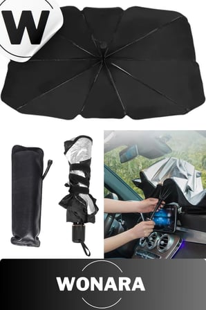 Deluxe UV Koruyucu Titanyum Gümüş Kaplama Dayanıklı Isı Engelleyici Araç İçi Ön Cam Şemsiye Güneşlik