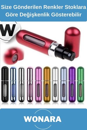 Deluxe Seri Koku Şişesi Doldurulabilir Portatif Çanta İçi Küçük Cep Parfüm Şişesi 5 Ml 5 Adet