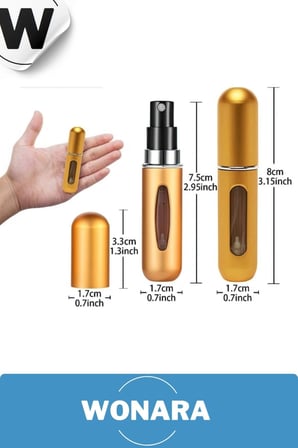 Deluxe Seri Koku Şişesi Doldurulabilir Portatif Çanta İçi Küçük Cep Parfüm Şişesi 5 Ml 5 Adet