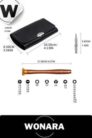Özel Üretim 112 Gr Ağırlığında Hafif Hassas Tamirat İçin Mini Çıtçıtlı Cüzdan Tornavida Seti
