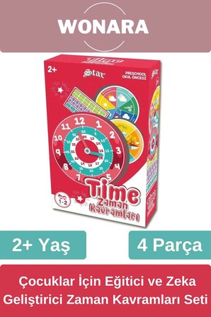 Eğitici Zeka Geliştirici Aile ile El-Göz Koordinasyonu Desteği Eğlenceli Zaman Kavramları Seti