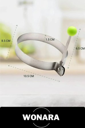 Premium Seri Yapışmaz Kaplamalı Dayanıklı Şık Tasarımlı Yuvarlak Metal Omlet ve Krep Kalıbı 5 Adet