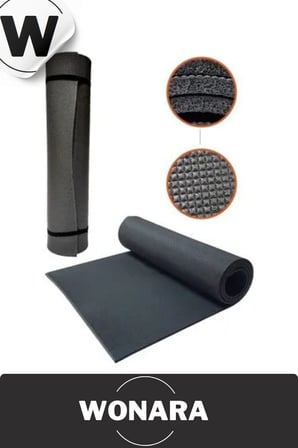 Pratik Taşıma Askılı Kaymaz Yüzeyli Çift Yönlü Fitness Yoga Matı Kamp Çadır Spor Minderi 183x61 Cm