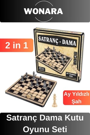 Premium Board Game - Zekav Geliştirici Eğitici Strateji Klasik Satranç Dama Kutu Oyunu Seti