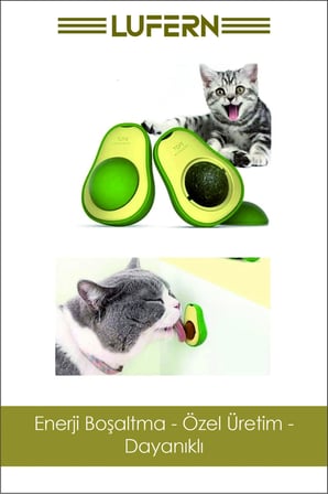 Doğal Yenilebilir Kedi Nanesi Otu Avokado Çimi Özel Yapışkanlı Yüzey 360° Dönen Catnip Yalama Topu