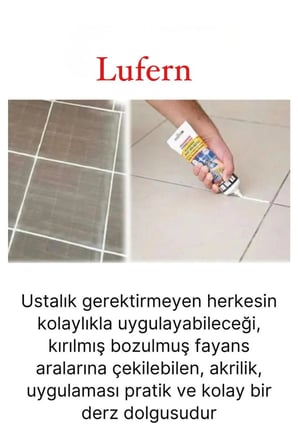 Premium Fayans Arası Gri Hazır Derz Dolgu Gaga Uç Tüp Mermer Mutfak Banyo Zemin Duvar Onarıcı