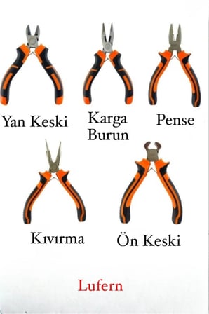 Mini Takı Bijuteri Seti Dayanıklı Kesme Kıvırma Pense Yan Keski Karga Burun Hobi Alet Takımı 5'li