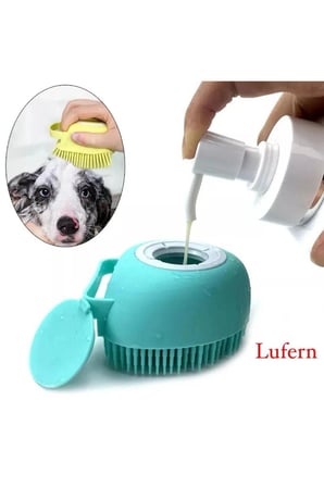 Şampuan Hazneli Silikon Duş Kesesi Kedi Köpek Duş Kesesi Pet Yıkama Kesesi Evcil Hayvan Masaj