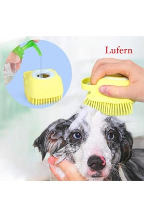 Şampuan Hazneli Silikon Duş Kesesi Kedi Köpek Duş Kesesi Pet Yıkama Kesesi Evcil Hayvan Masaj
