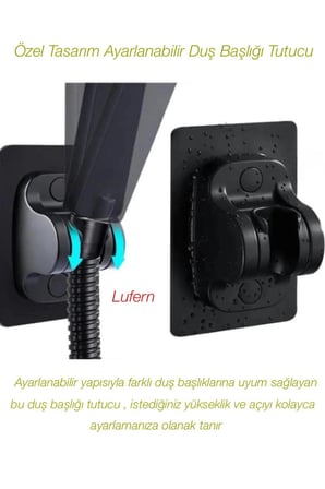 Özel Tasarım Ayarlanabilir Yapışkanlı Duş Başlığı Tutucu İz Bırakmaz Banyo Uyumlu Dekorasyon
