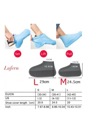 Dayanıklı Silikon Ayakkabı Kılıfı Yağmur Çamur Fabrika Otel Kaymaz Su Kir Geçirmez M Beden Beyaz