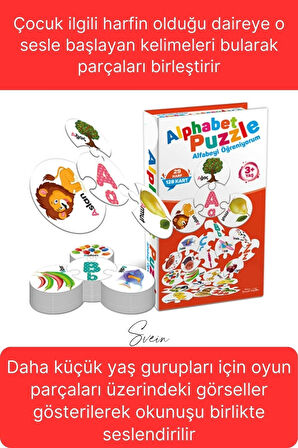 Alphabet Puzzle Eğitici Öğretici Alfabe Zeka Kartları Ebeveyn Çocuk Etkileşimi Okul Öncesi Oyuncak