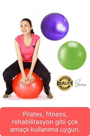 75 cm Yoga Pilates Topu ve Şişirme Pompası Hediye Denge Egzersiz Aerobik Jimnastik Reformer Spor Set