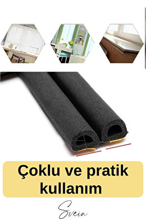 Premium Kapı Pencere Soğuk Toz Sızdırmaz İzolasyon Fitili Kendinden Yapışkanlı Isı Yalıtım 2x5=10 mt