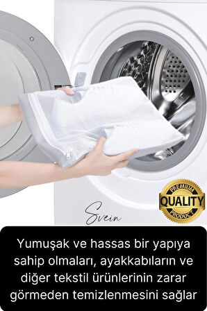 Premium Fermuarlı Ayakkabı Yıkama Filesi Sandalet Terlik Çamaşır Çorap Torbası Yırtılmaz Dayanıklı