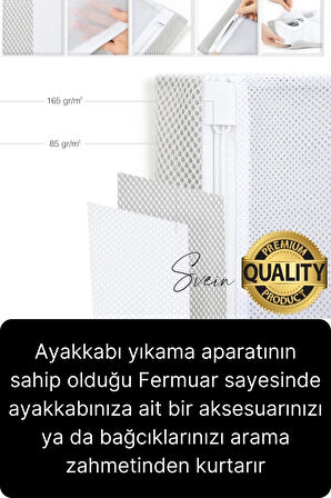 Premium Fermuarlı Ayakkabı Yıkama Filesi Sandalet Terlik Çamaşır Çorap Torbası Yırtılmaz Dayanıklı