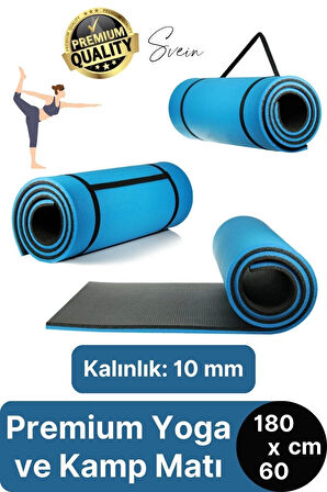 Premium Yoga Pilates Spor Konforlu Taşıma Askılı Çift Taraflı Çadır Uyku Kamp Matı Yer Minderi