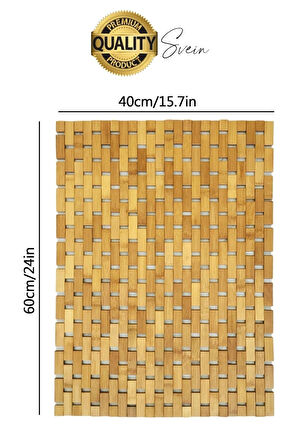 Kaydırmaz Bambu Banyo Paspası Blok Dokuma Hasır Dekoratif Ayak Duş Matı Kapı Giriş Pedi Zemin Ev