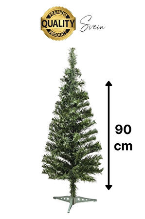 Premium 90 cm 80 Dal Yılbaşı Çam Ağacı Yeni Yıl Kutlama Işıklı Kutulu Süs Hediyeli Lüks Noel Renkli