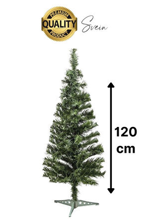 Premium 120 cm 123 Dal Yılbaşı Çam Ağacı Yeni Yıl Kutlama Işıklı Kutulu Süs Hediyeli Noel Renkli