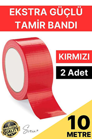 2 Adet 10 mt Kırmızı Tamir Takviye Kapatıcı Güçlü Onarım Bandı Su Geçirmez Sızdırmaz Dayanım Çatlak